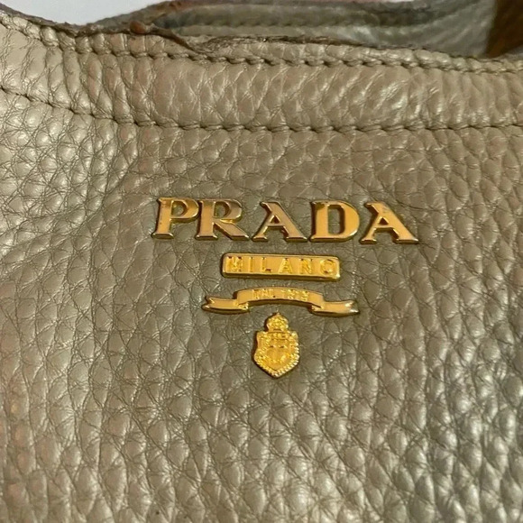 Prada gray pebbled leather satchel handbag - Picture 11 of 16